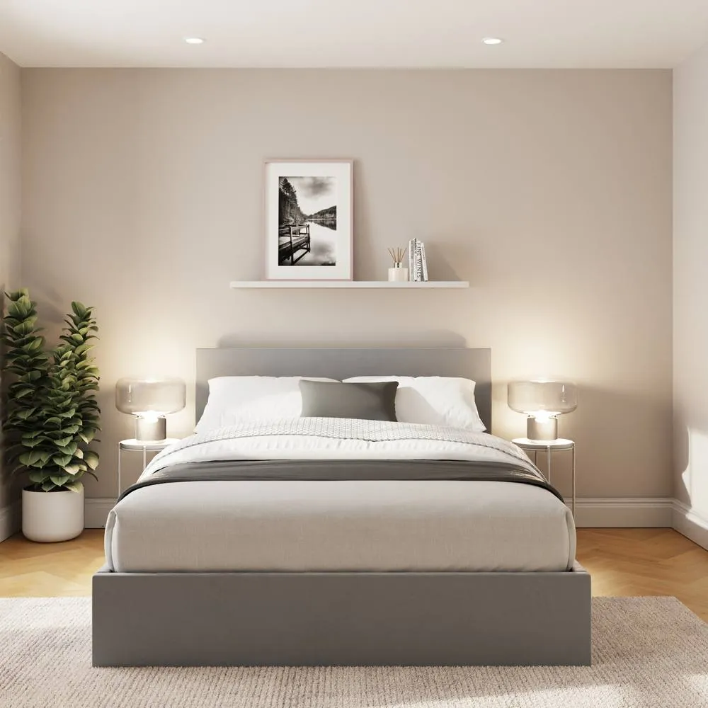 GFW End Lift Ottoman Storage Bed Velvet in Charcoal