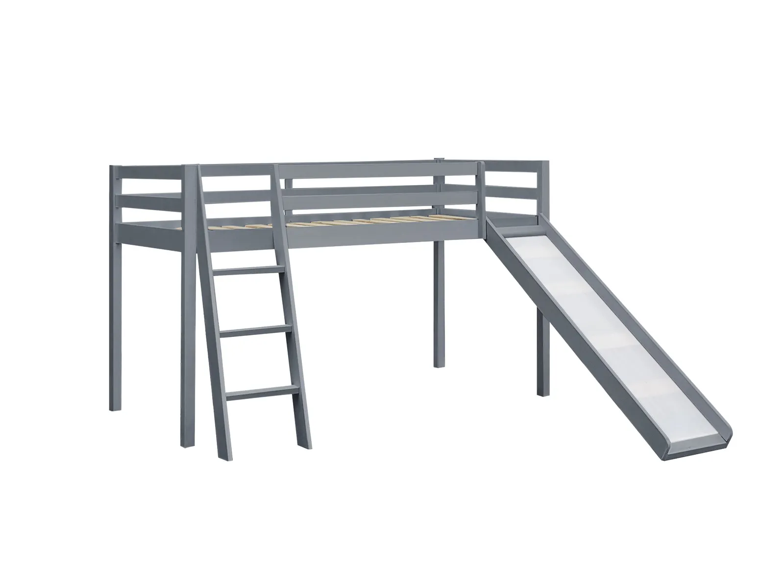 Comfy Living Ltd 3ft Wooden Mid Sleeper Various Colours With Slide in Grey 2