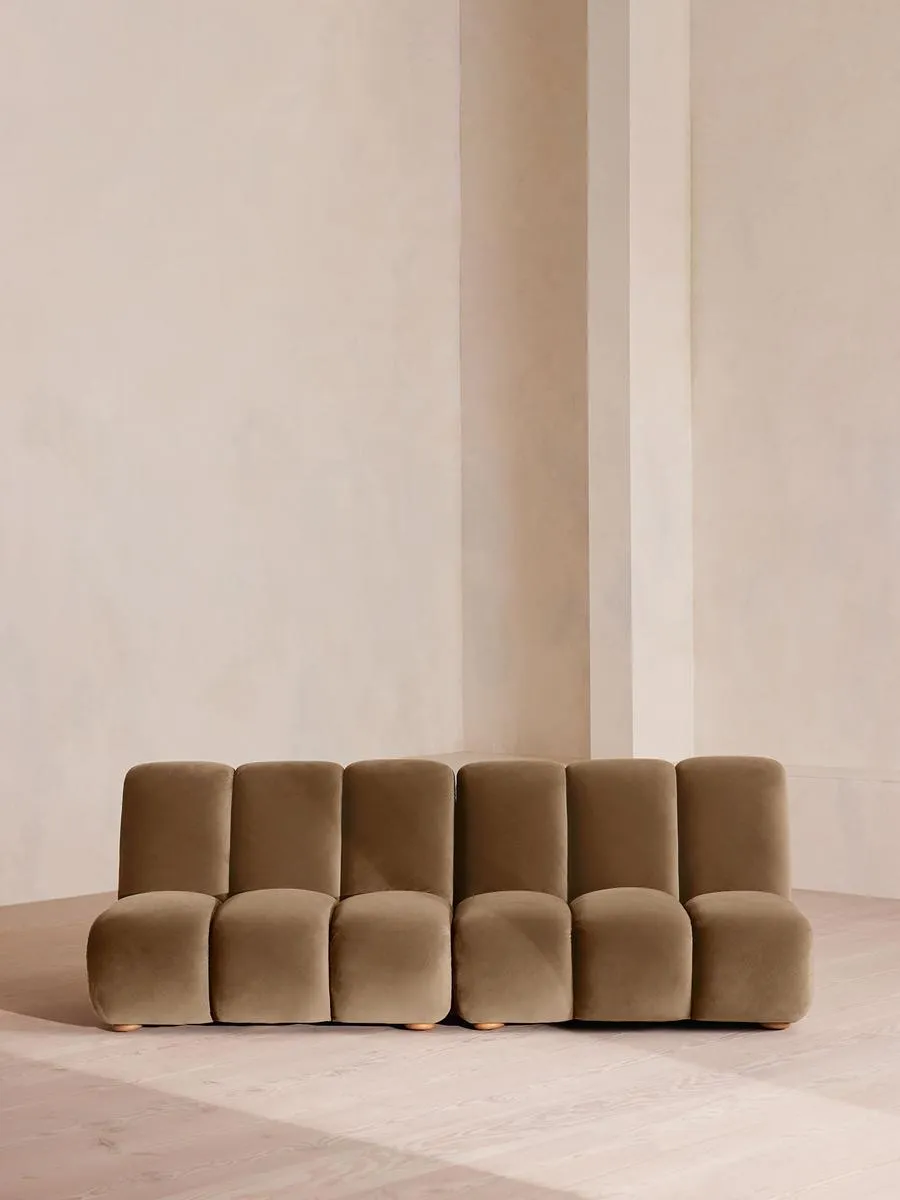 Noelle Modular Sofa, Four Seater, Velvet, Truffle