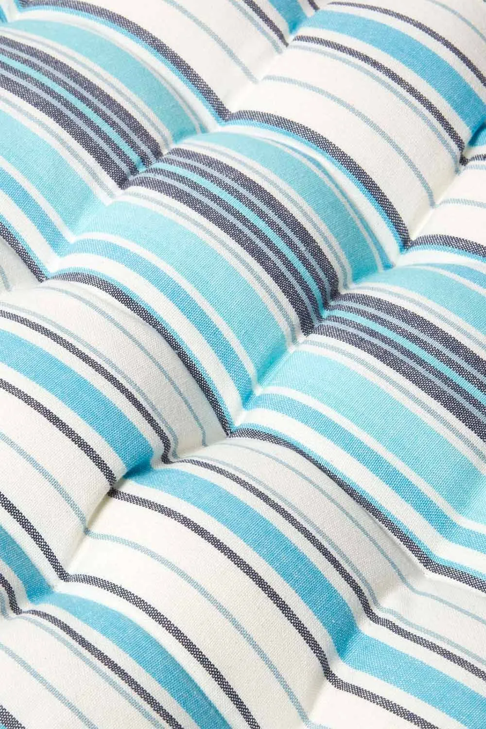 Homescapes Garden Bench Cushion Luxury 2 Seater Cotton Blue Striped Indoor Outdoor Pad 4