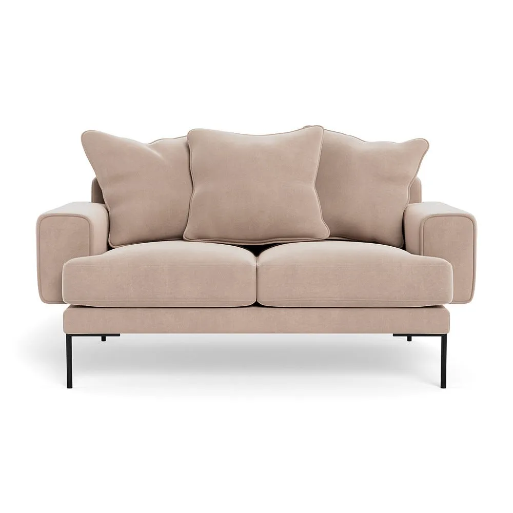 Heal's Torrington 2 Seater Sofa Smart Velvet Pebble Black Feet