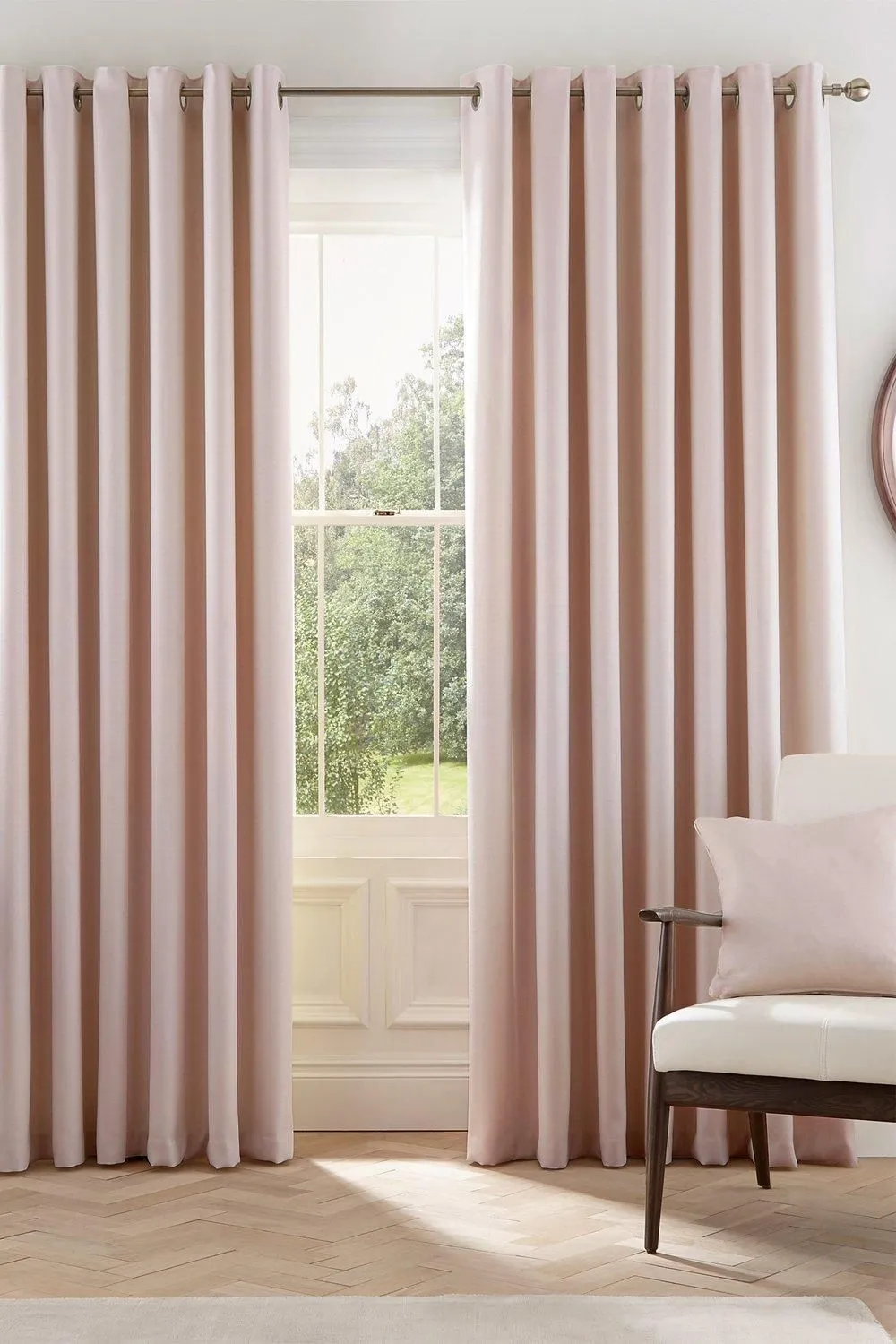 Helena Springfield 'Eden' Woven Lined Curtains in Light Pink