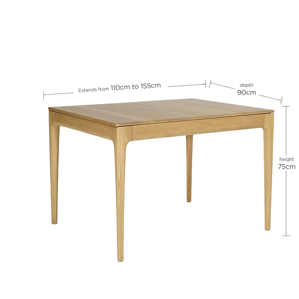 Ercol Romana Small Extending Dining Table, Neutral Oak | Barker & Stonehouse 5