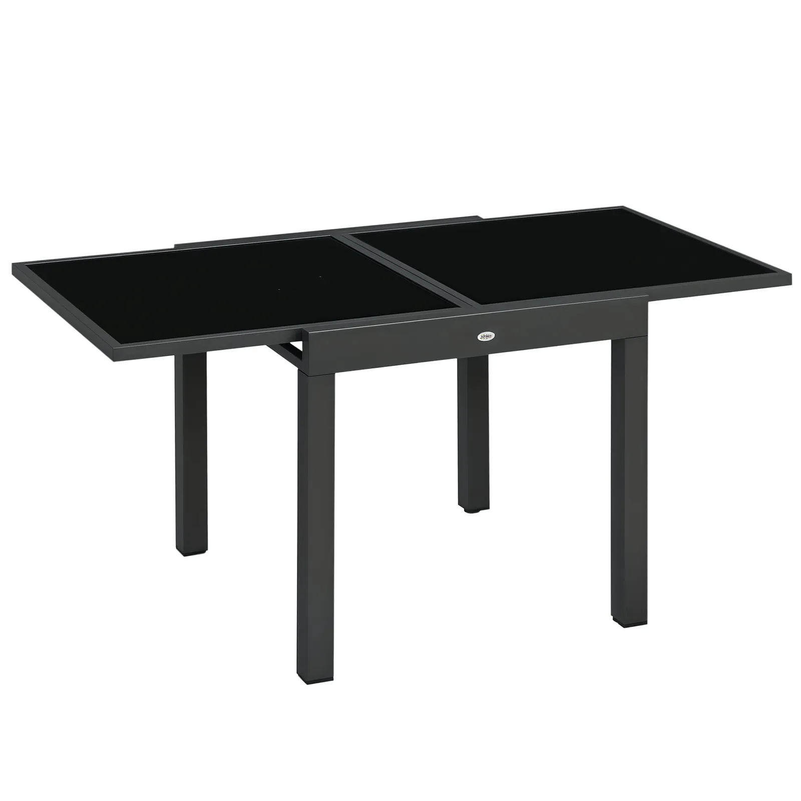 OUTSUNNY Extendable Outdoor Dining Table Patio Table in Black 2