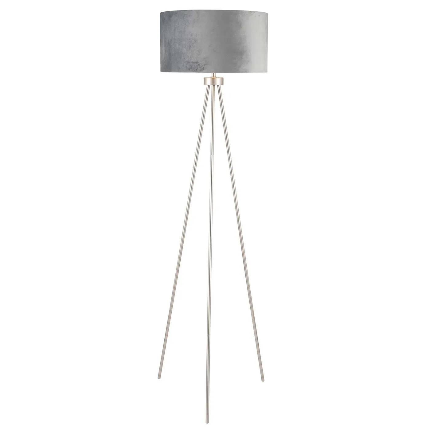 Tripod Floor Lamp, Brushed Silver