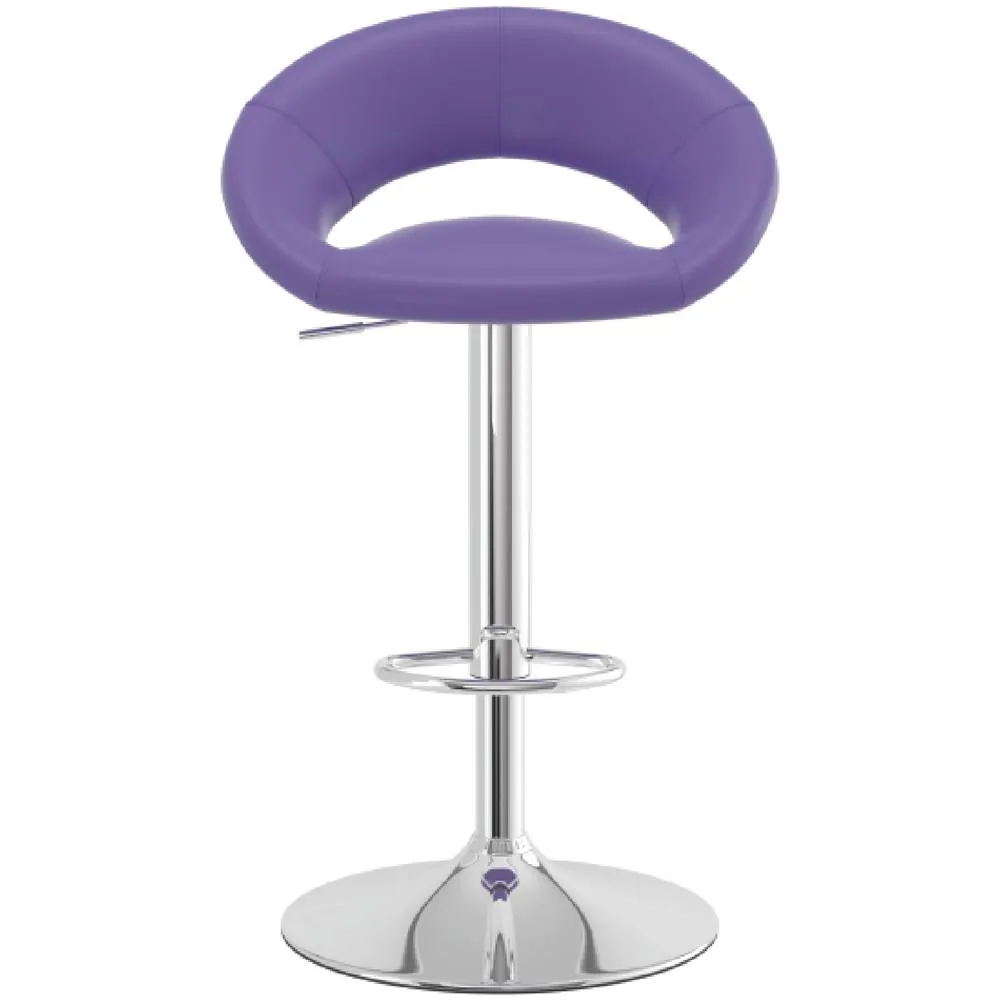 netfurniture Serene Purple Padded Kitchen Breakfast Bar Stool Height Adjustable 2