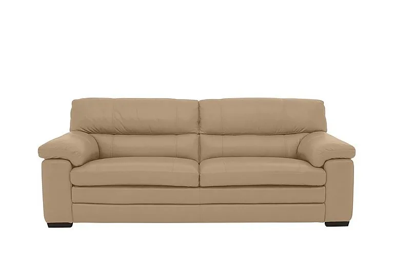Cozee 3 Seater Pure Premium Leather Sofa - Nude