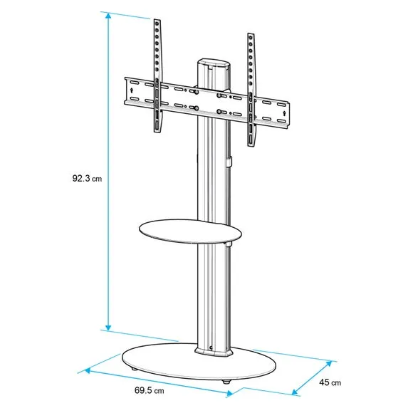 Eno Pedestal TV Stand with Shelf for TVs up to 55" 5