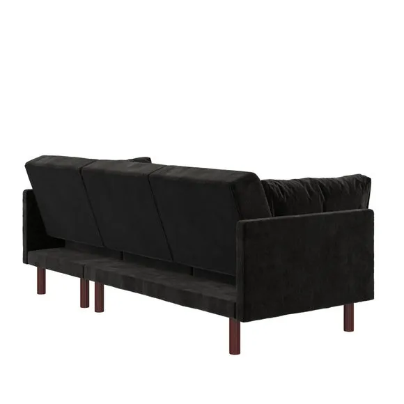 Clair Velvet Sprung Seat Corner Chaise Double Sofa Bed 5
