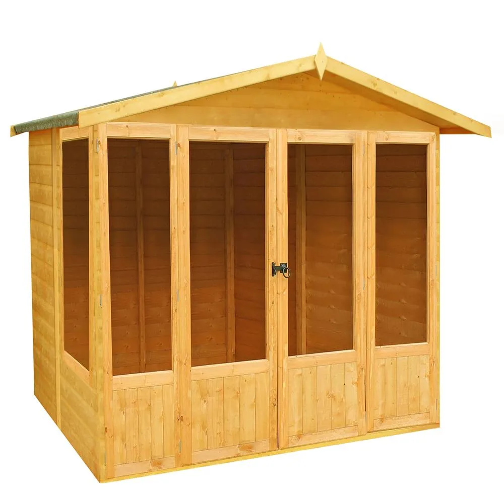 Shires Parham Shiplap Summerhouse Garden Sun Room Approx 7 x 7 Feet in Brown