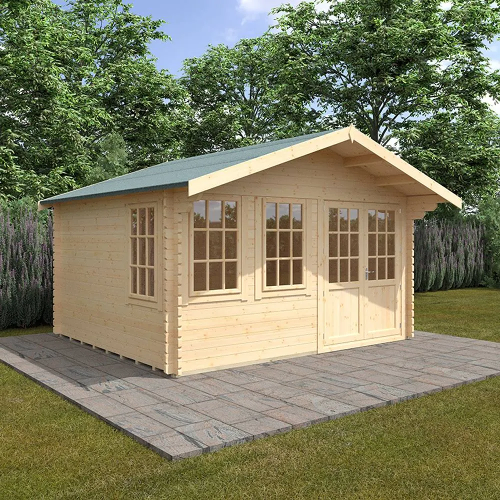 Buttercup Farm 12x14 The Forde 44mm Cabin - L355 x W415 x H282.2 cm in Natural 2