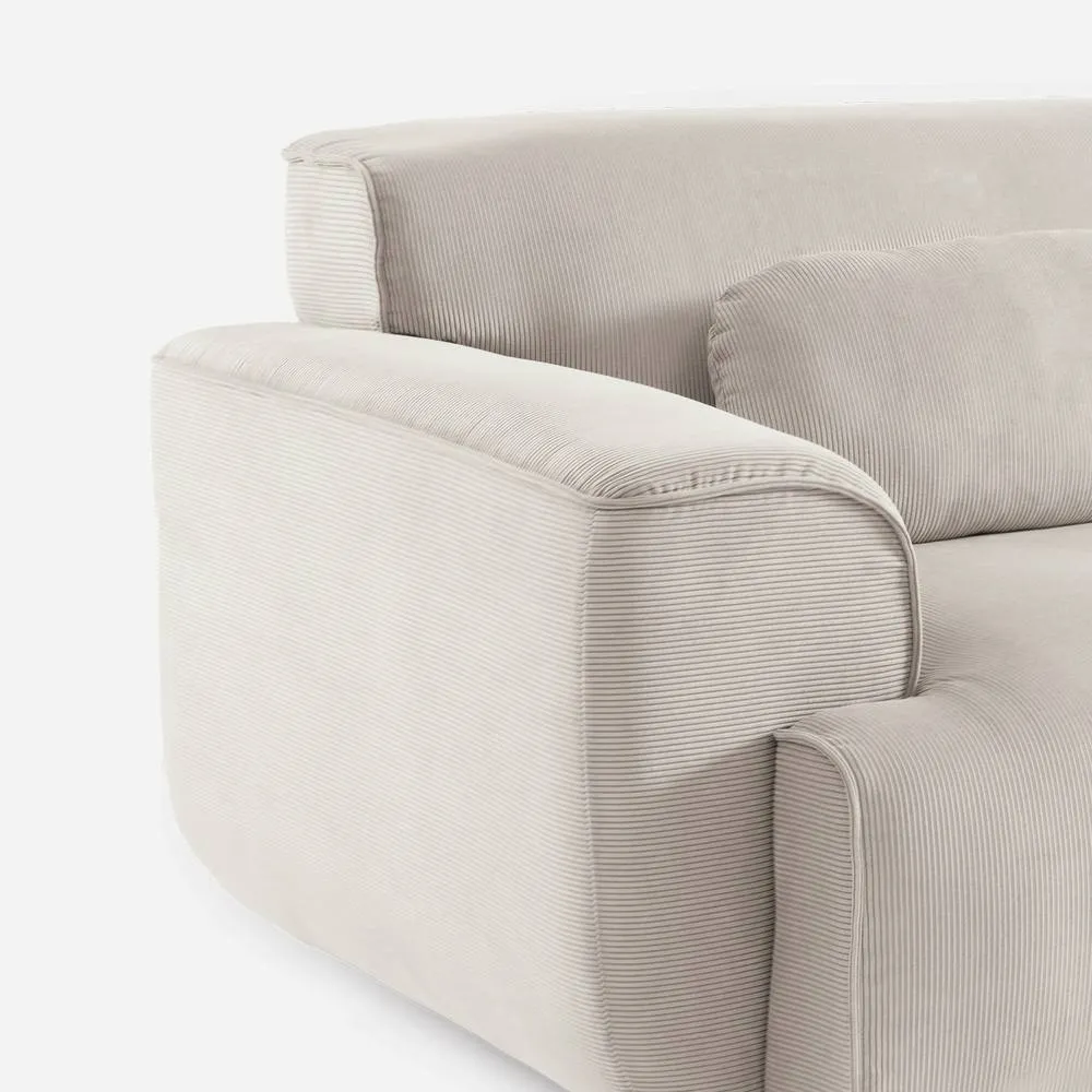 sweeek 3-seater Corduroy Sofa in Beige 4