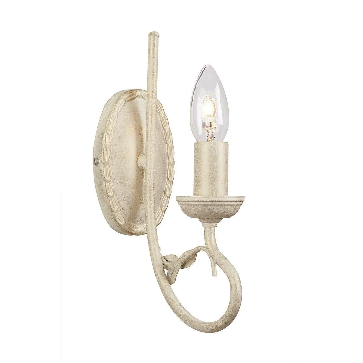 Netlighting Olivia 1 Light Indoor Candle Wall Light Gold Ivory E14 in White