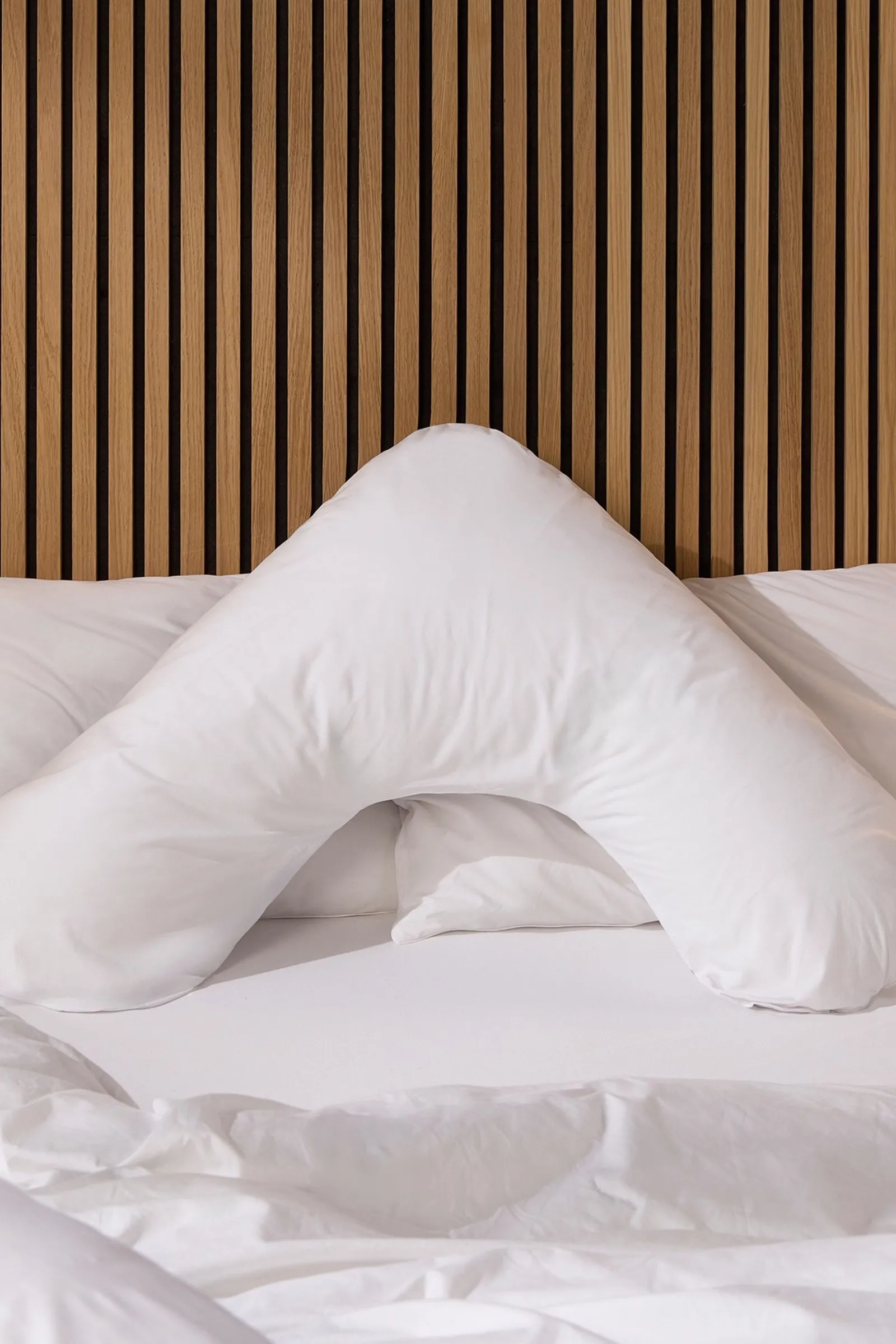 Snuggledown 2 Pack Retreat V Shape Firm Support Pillow in White 2