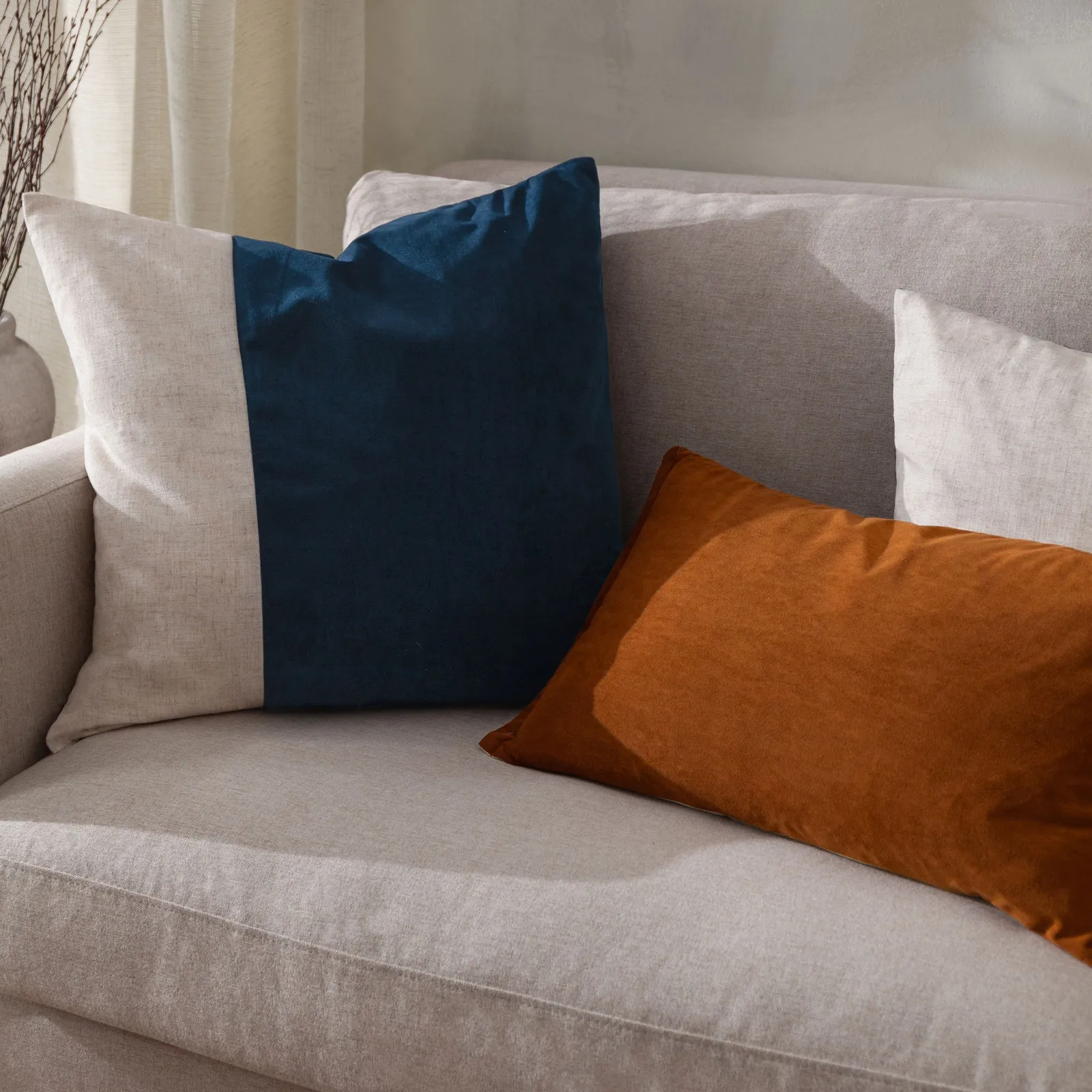 Yard Merton Velvet Cushion in Burnt Orange 5