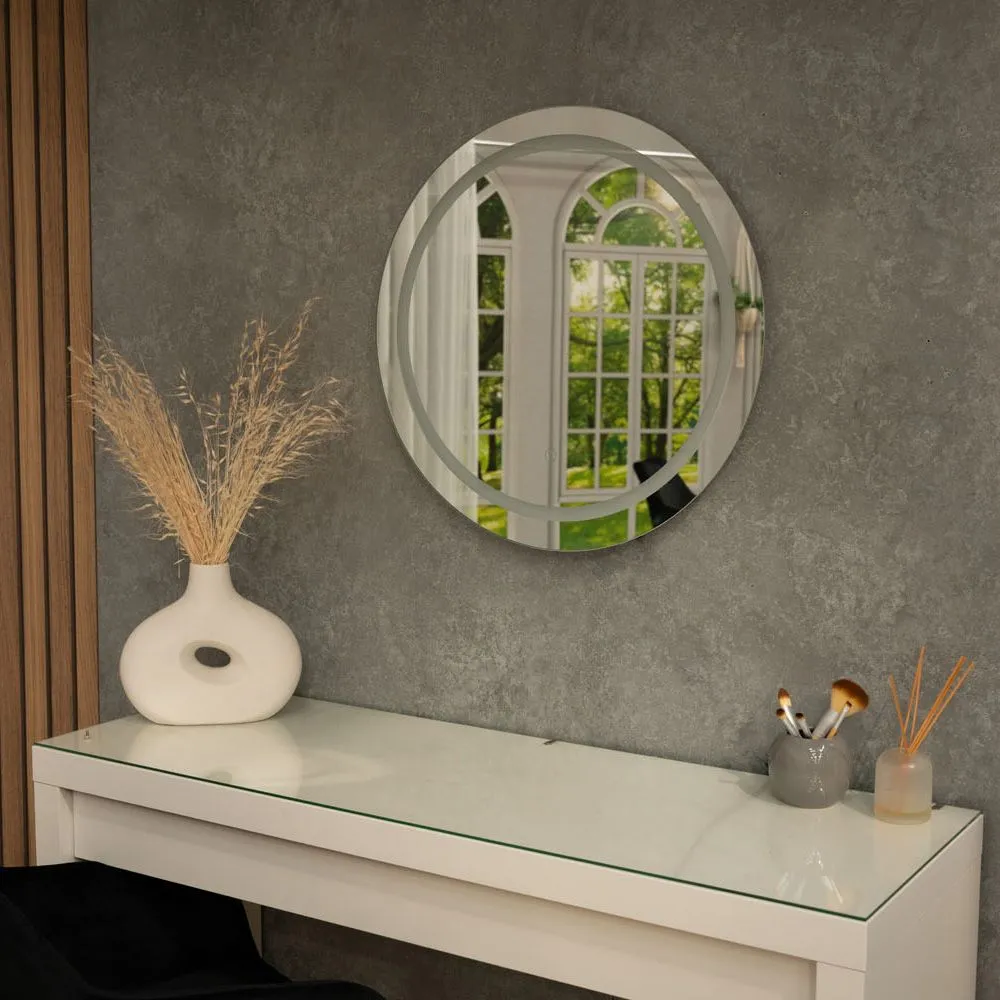 ValueLights Mirror IP44 Bathroom Round Demister Touch Control LED Strip 60cm Mirror Light in Silver 5