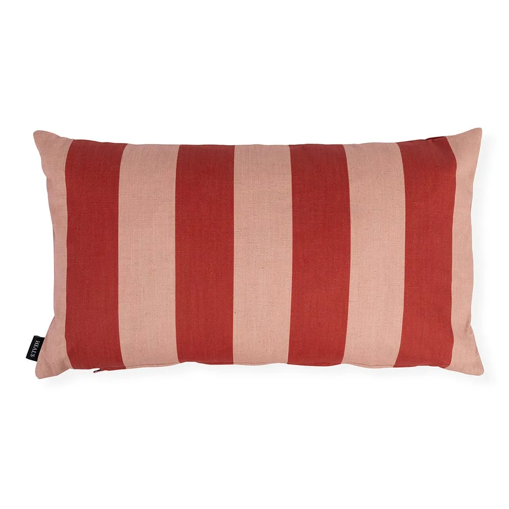 Heal's Cabana Stripe Cushion Red & Pink 55 x 32cm 2