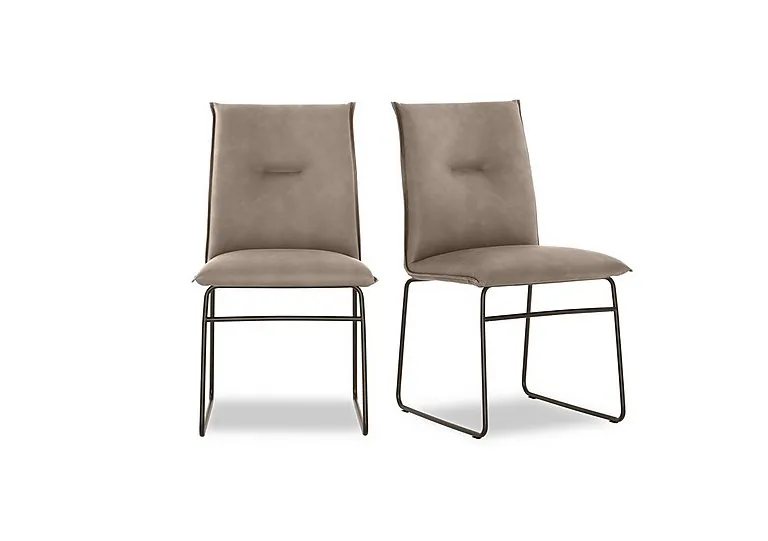 Maya Pair of Lava Metal Leg Dining Chairs - Lava
