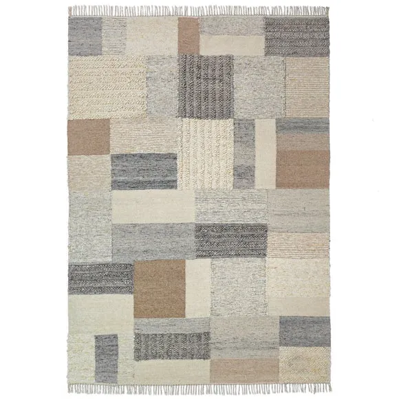 Tonal Patchwork Wool Rug 5