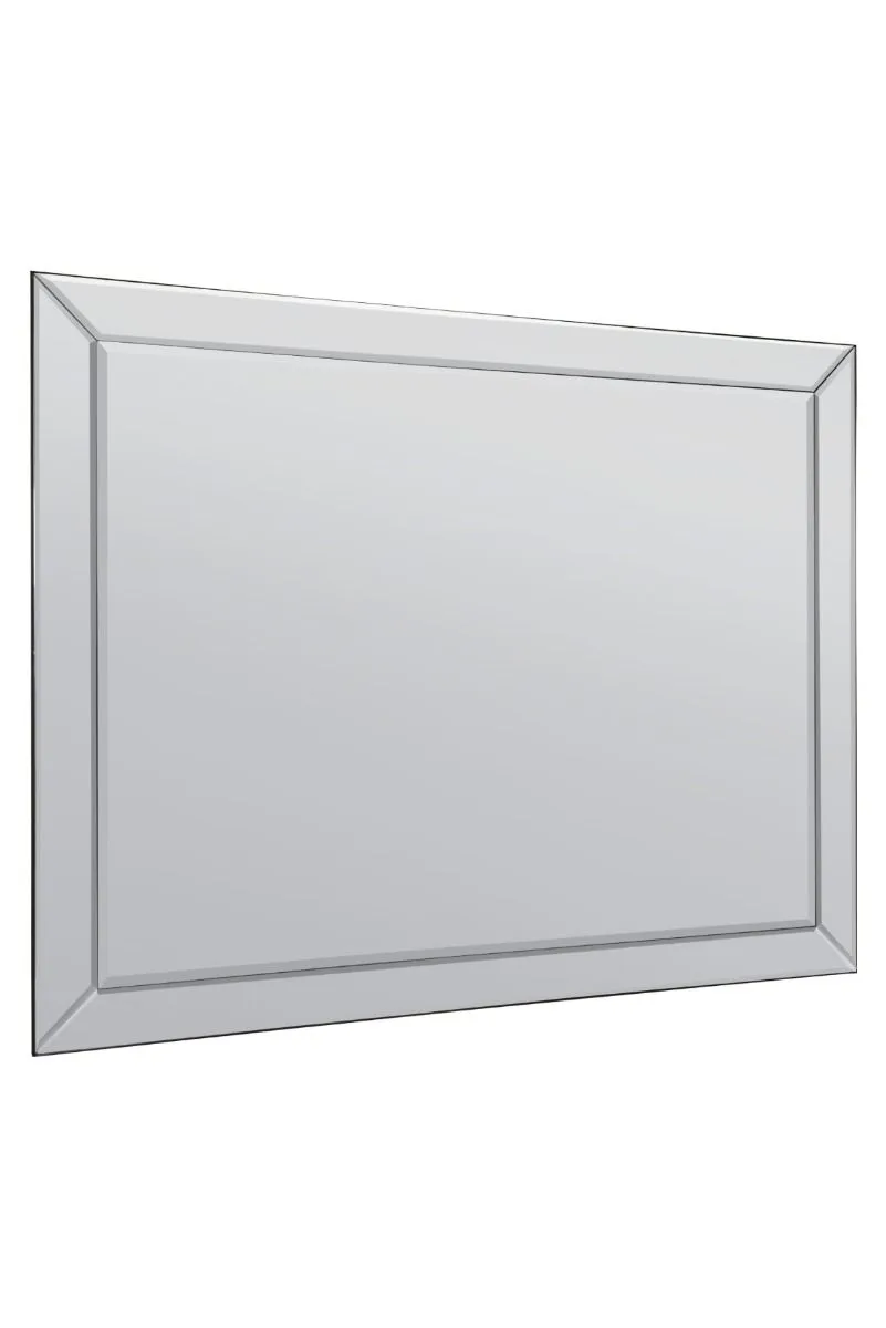 MirrorOutlet Horsley All Glass Modern Large Wall Mirror 137 x 107 CM in Silver 5