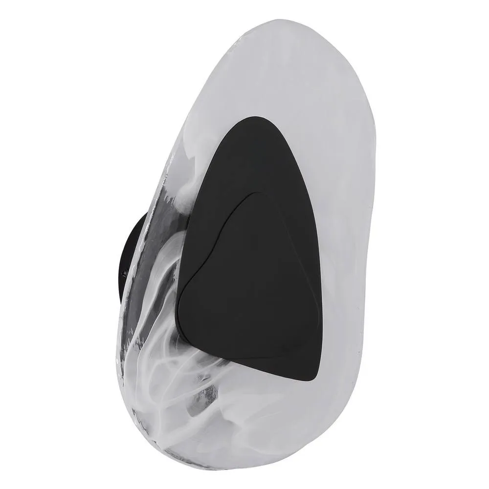 Netlighting Dorsey Integrated LED Wall Lamp Matt Black Clear Glass Shade LED 3000K 2