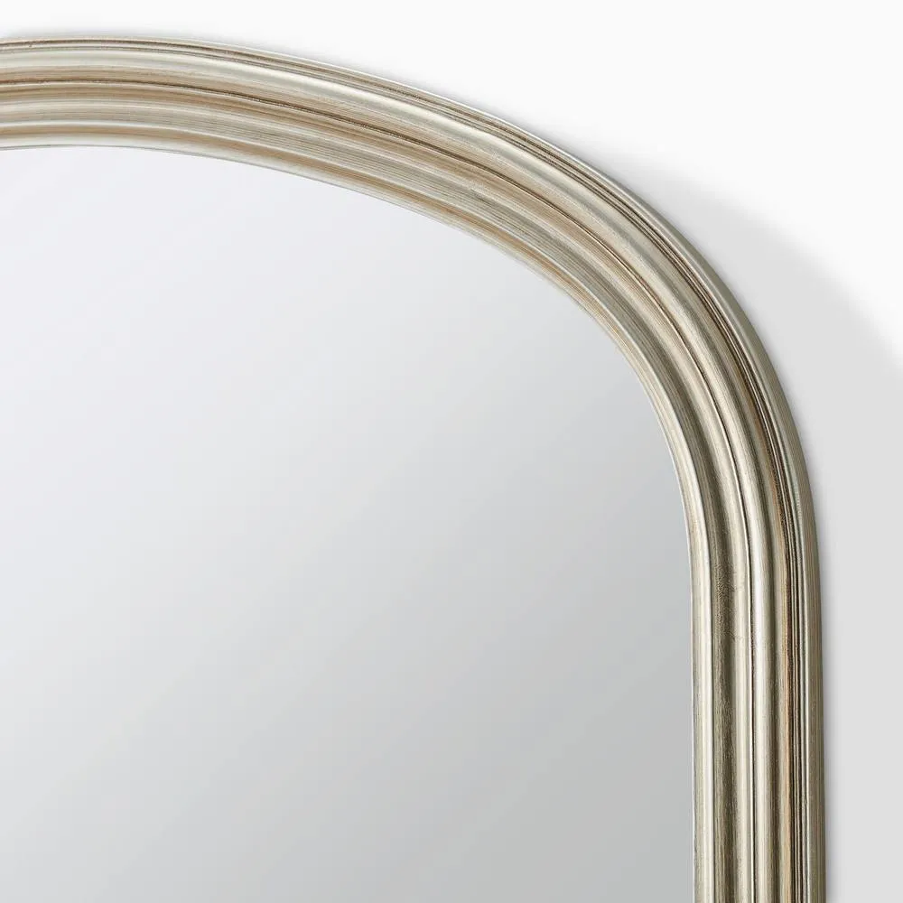 FurnitureboxUK Cecily Silver Wood Large 110x90 Overmantle Arch Mirror 6