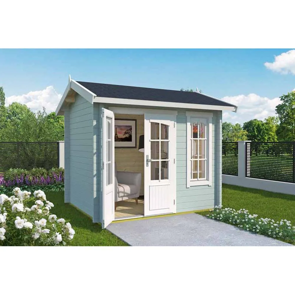 Lasita Maja Ltd Alex Mini-Log Cabin, Garden Room, Home Office - L290xW254.1xH245.1 cm in Light Grey 5