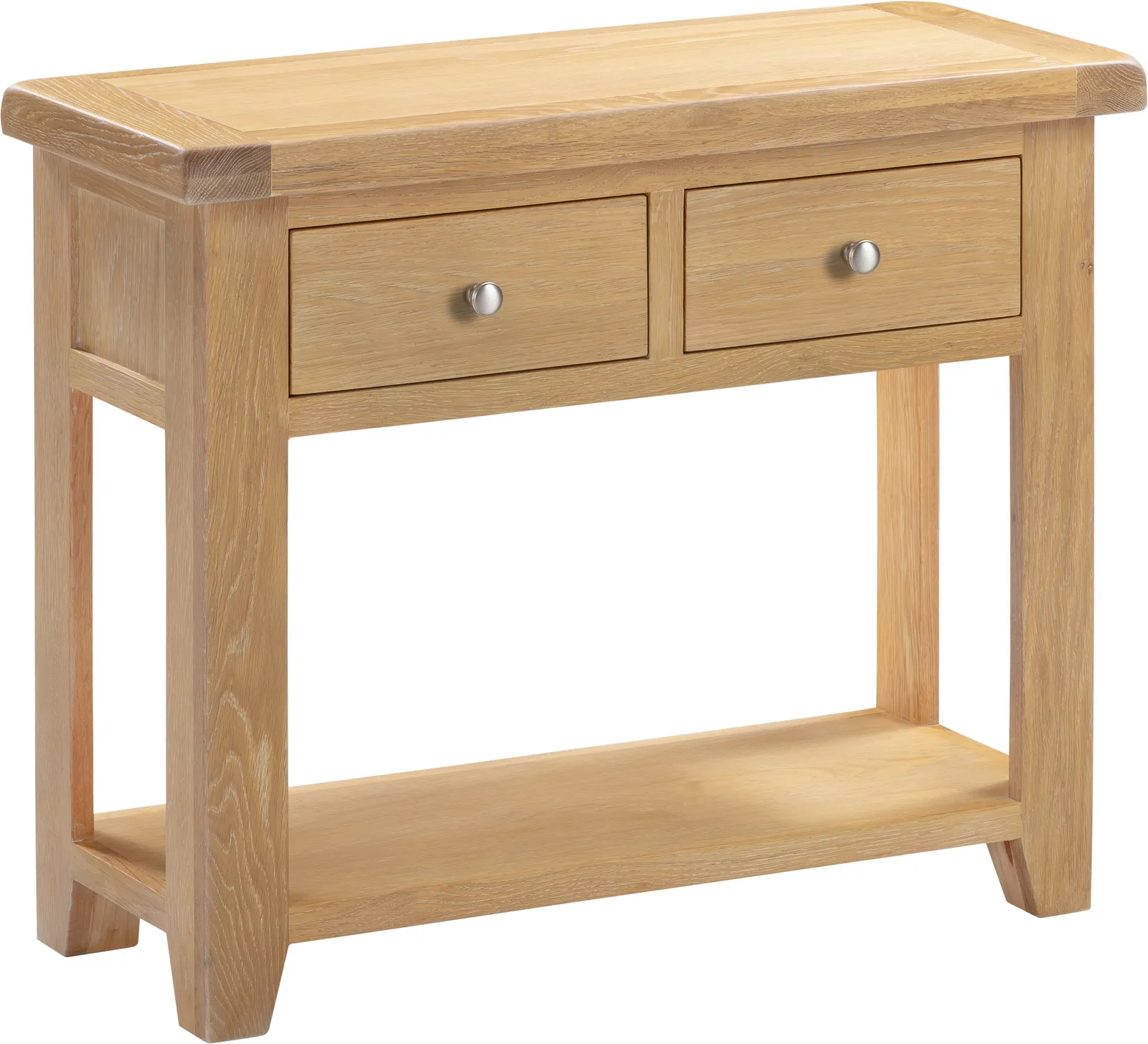 Seconique Windsor 2 Drawer Console Table (Fully Assembled) in Light Oak 2