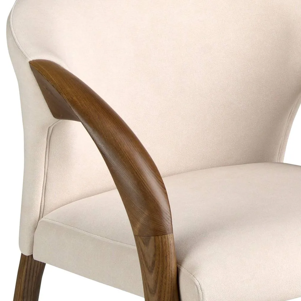 Angel Cerda Cream Velvet Dining Chair with Armrests 5