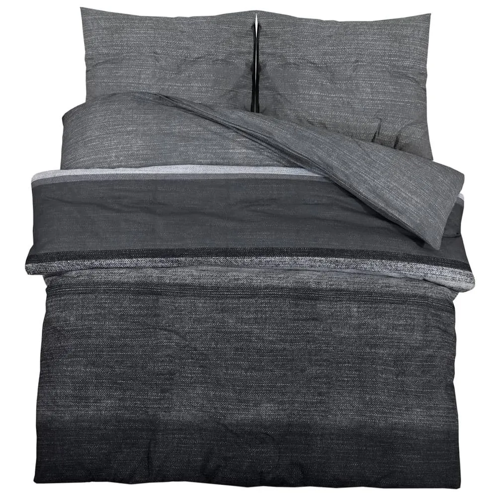 Berkfield Home Duvet Cover Set Dark Grey 240x220 cm Cotton