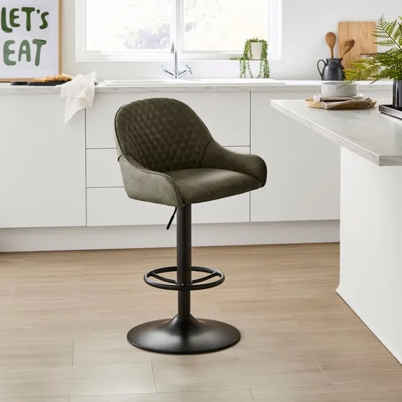 Hudson Height Adjustable Bar Stool, Faux Leather 1