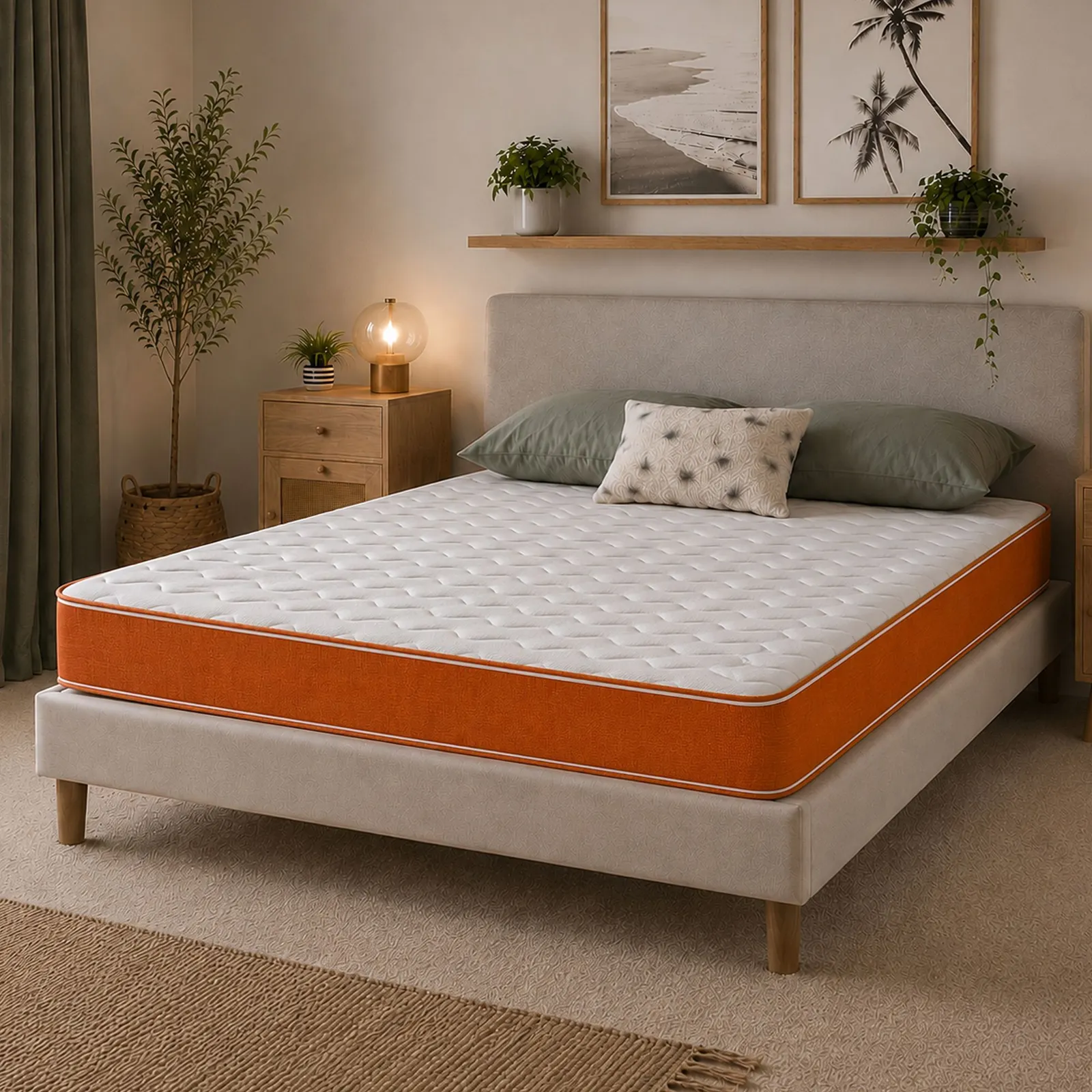 eXtreme Comfort Ltd 18cm Hybrid Memory Foam Spring Mattress CoolTouch Cover in Orange 6