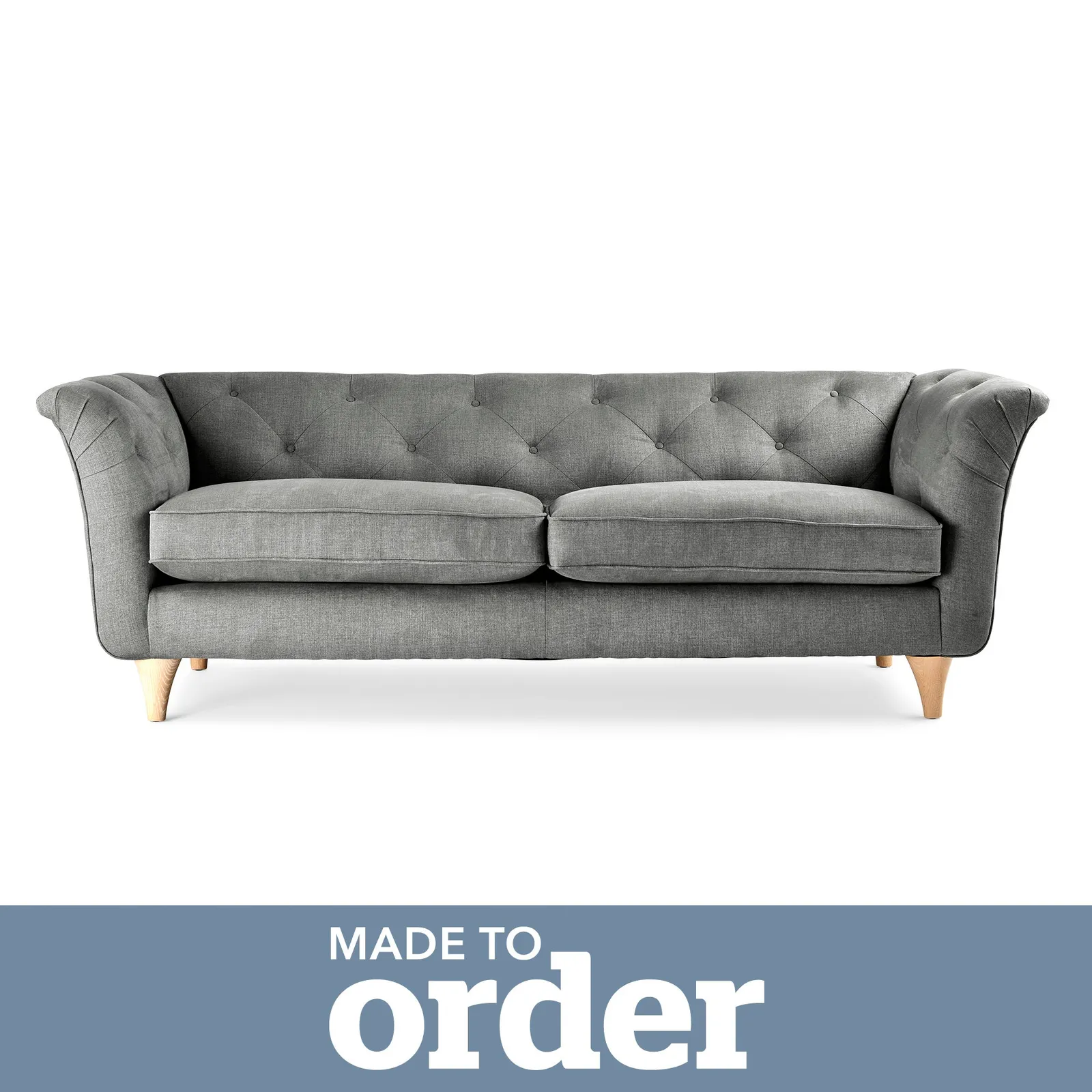 Jaipur 3 Seater Sofa Brushed Plain Fabric Brushed Plain Graphite