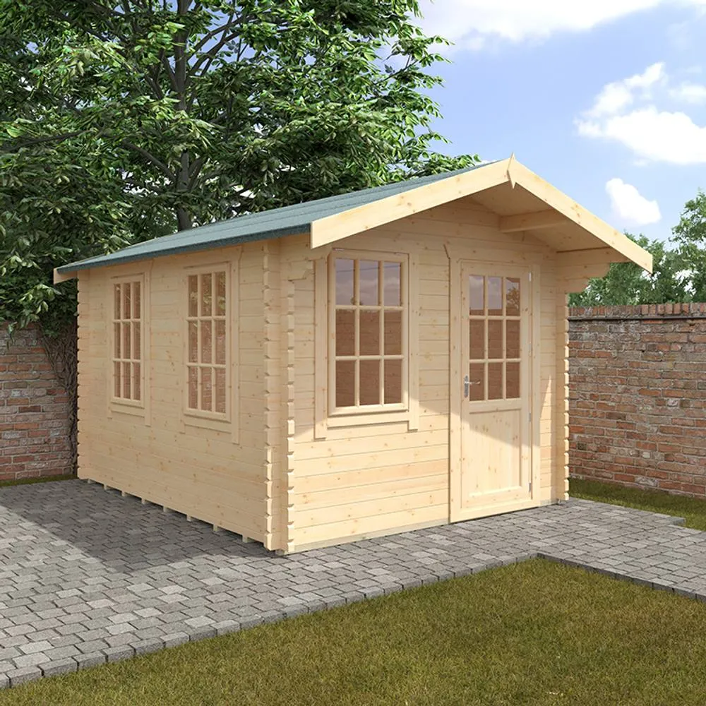Buttercup Farm 12x10w The Carrington Plus 44mm Cabin - L355 x W295 x H261.6 cm in Natural 2