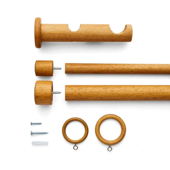 Trinity Double Layer Wood Curtain Pole 3