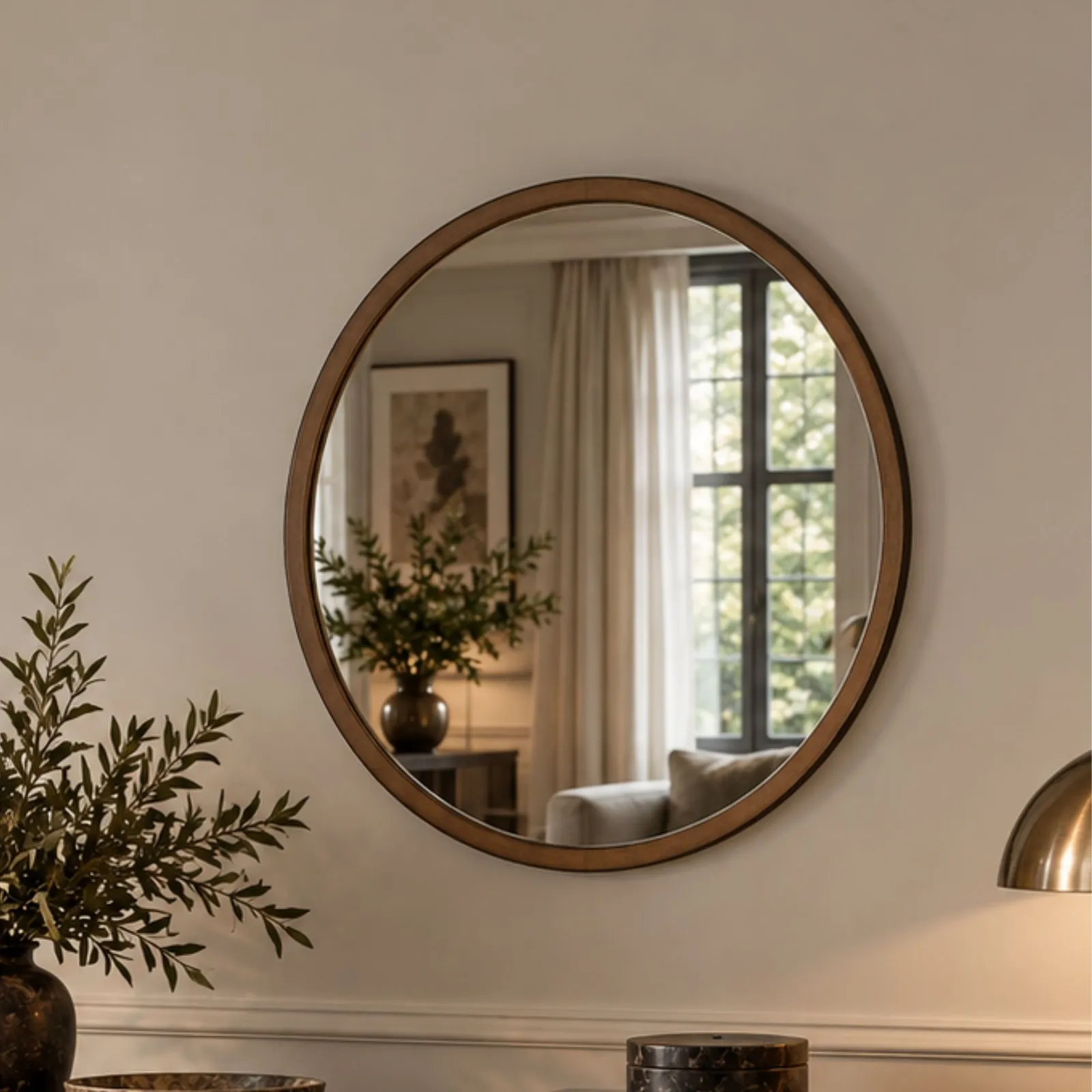 Yearn Mirrors Round Wall Mirror Bronze 40cm 3