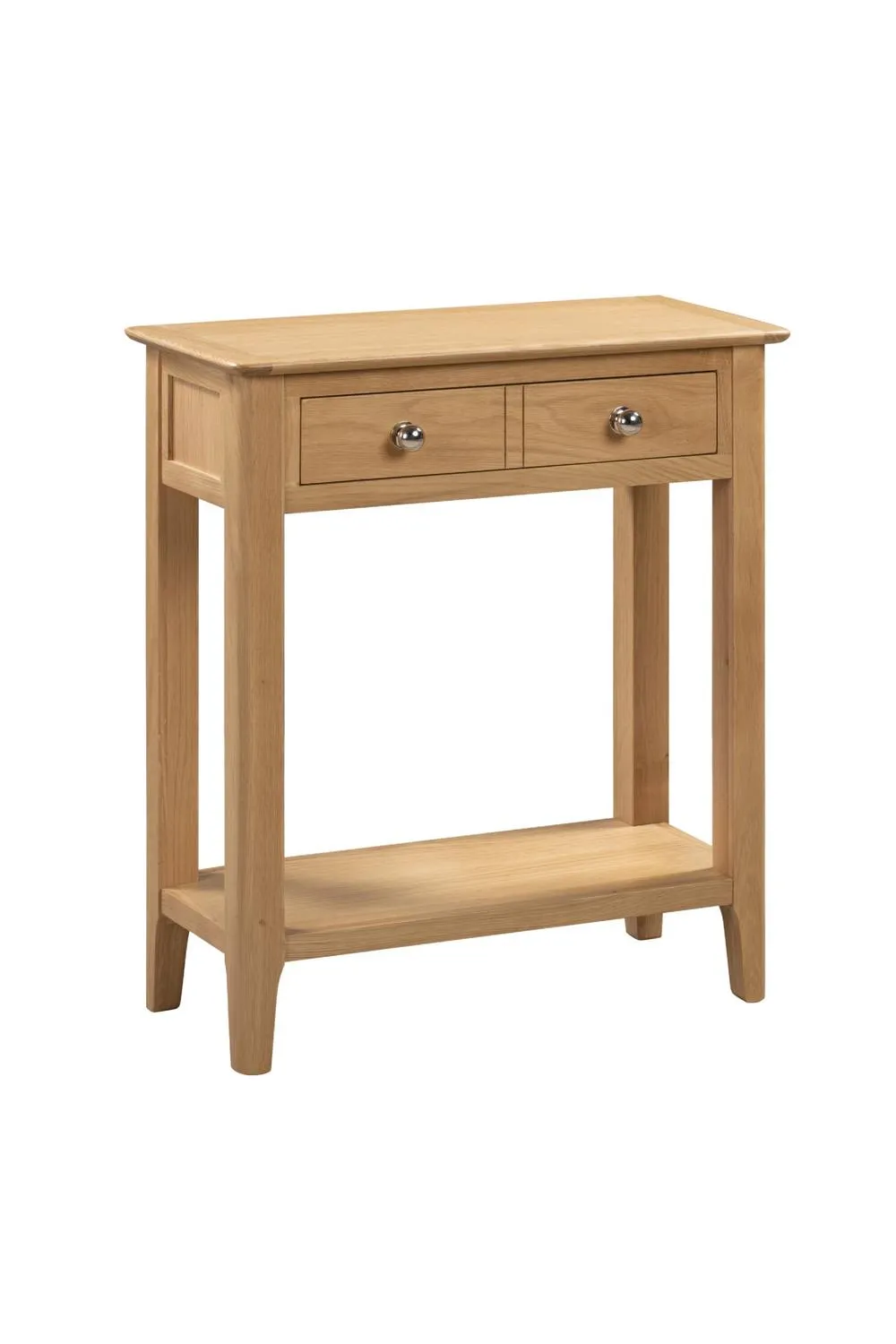 Julian Bowen Cotswold 2 Drawer Console Table with Shelf in Light Oak 2