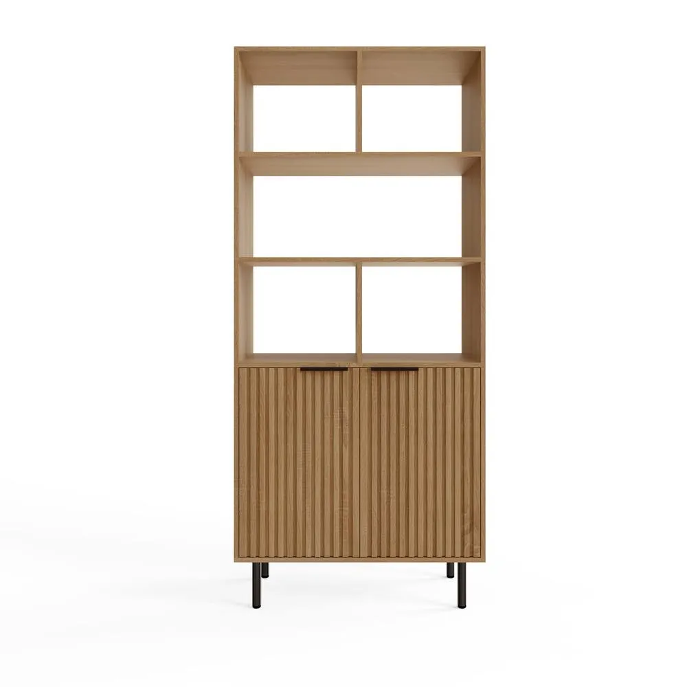 GFW Nervata Bookcase in Light Oak 4