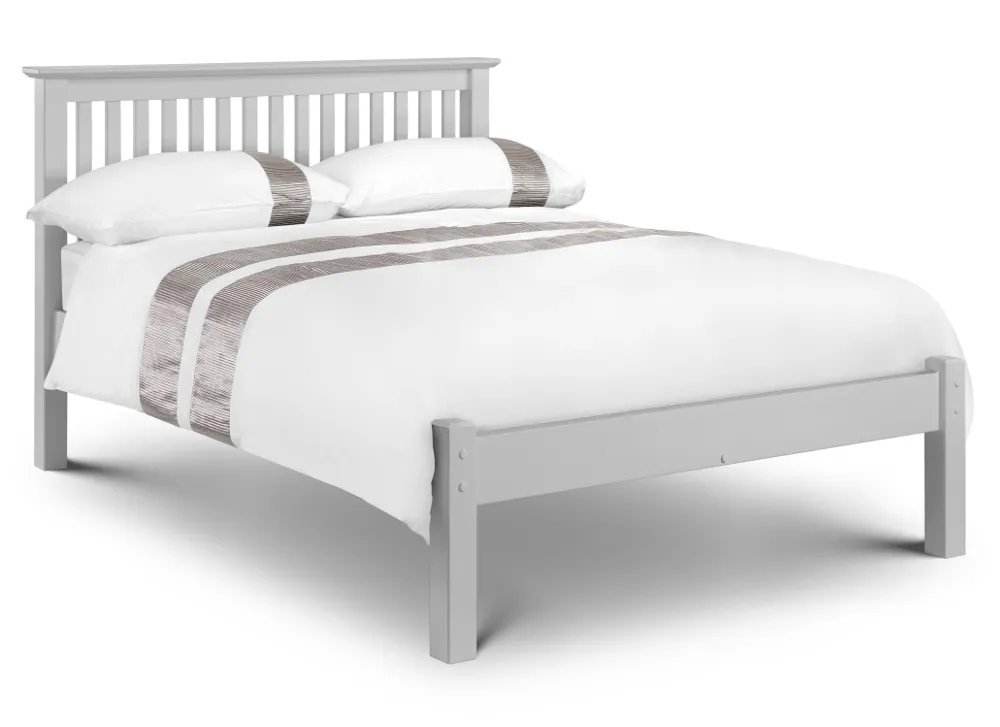 Barcelona Low Foot End Grey Finish Solid Pine Wooden Bed Frame - 3ft Single