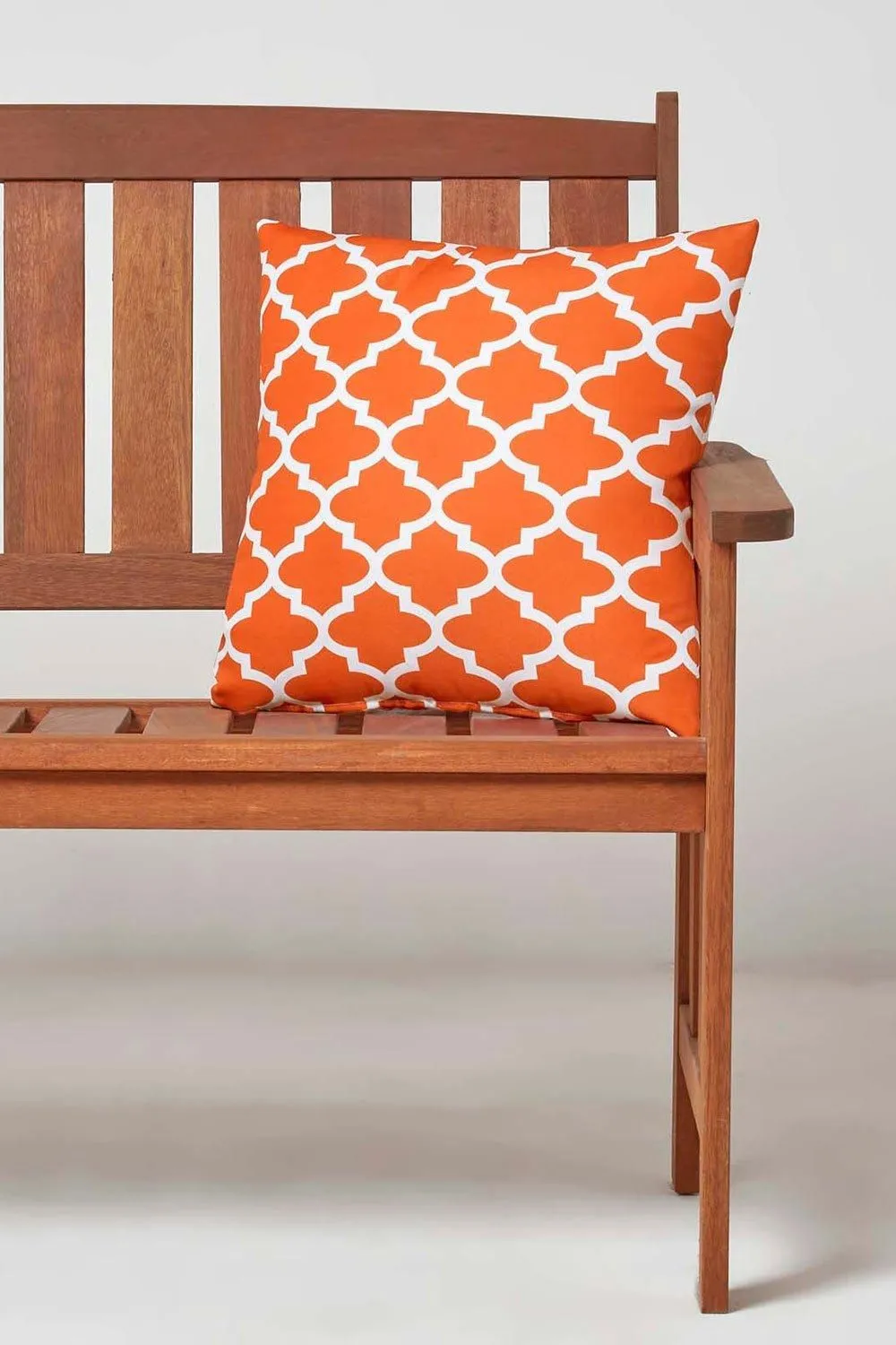 Homescapes Luxury Waterproof Orange Geometric Outdoor Cushion 45 x 45 cm, Set of 2 3