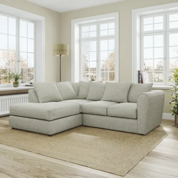 Blake Curved Arm Chunky Chenille Corner Chaise Sofa