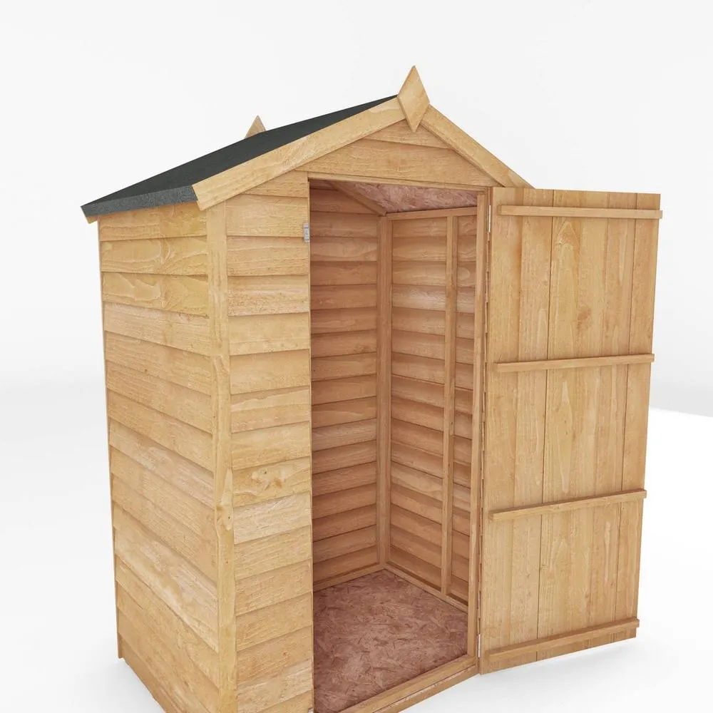 Mercia 3 x 4 Feet Overlap Apex Windowless Shed - L85.9 x W131.3 x H185.6 cm in Brown 5