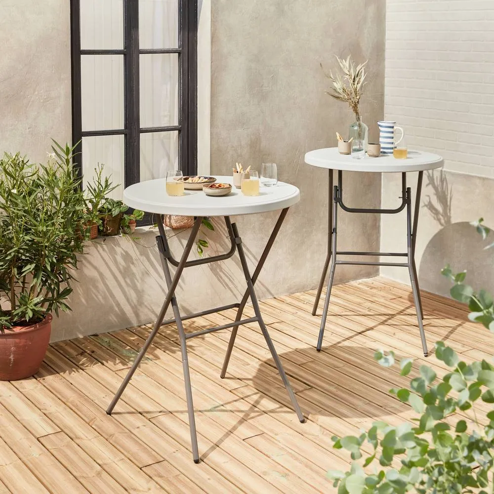 sweeek Pair of foldable high tables in White 5