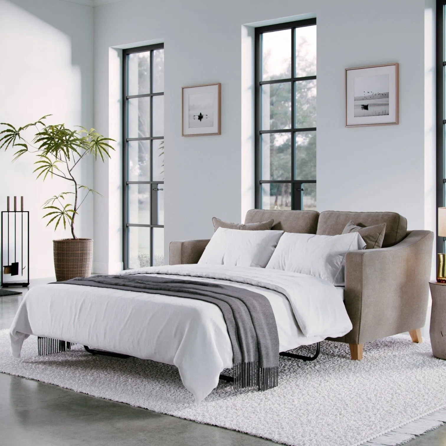 The Great Sofa Company Jackson Chenille Sofa Bed in Light Brown 1