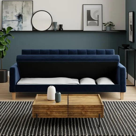 Harlow Velvet Storage Double Sofa Bed 3