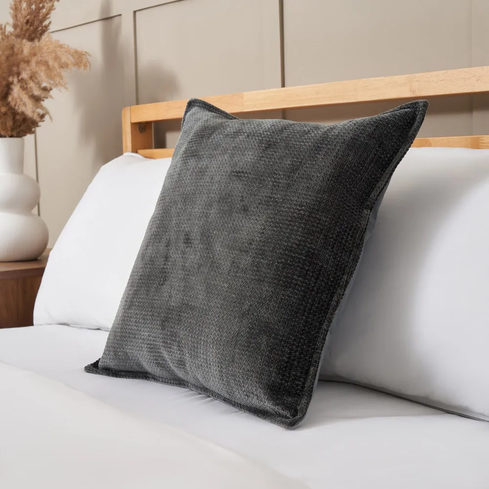 Plain Cushion with Flange Edge, Charcoal 1