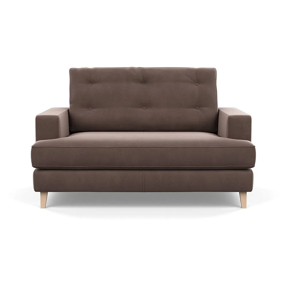 Heal's Mistral Loveseat Smart Velvet Mouse Natural Feet