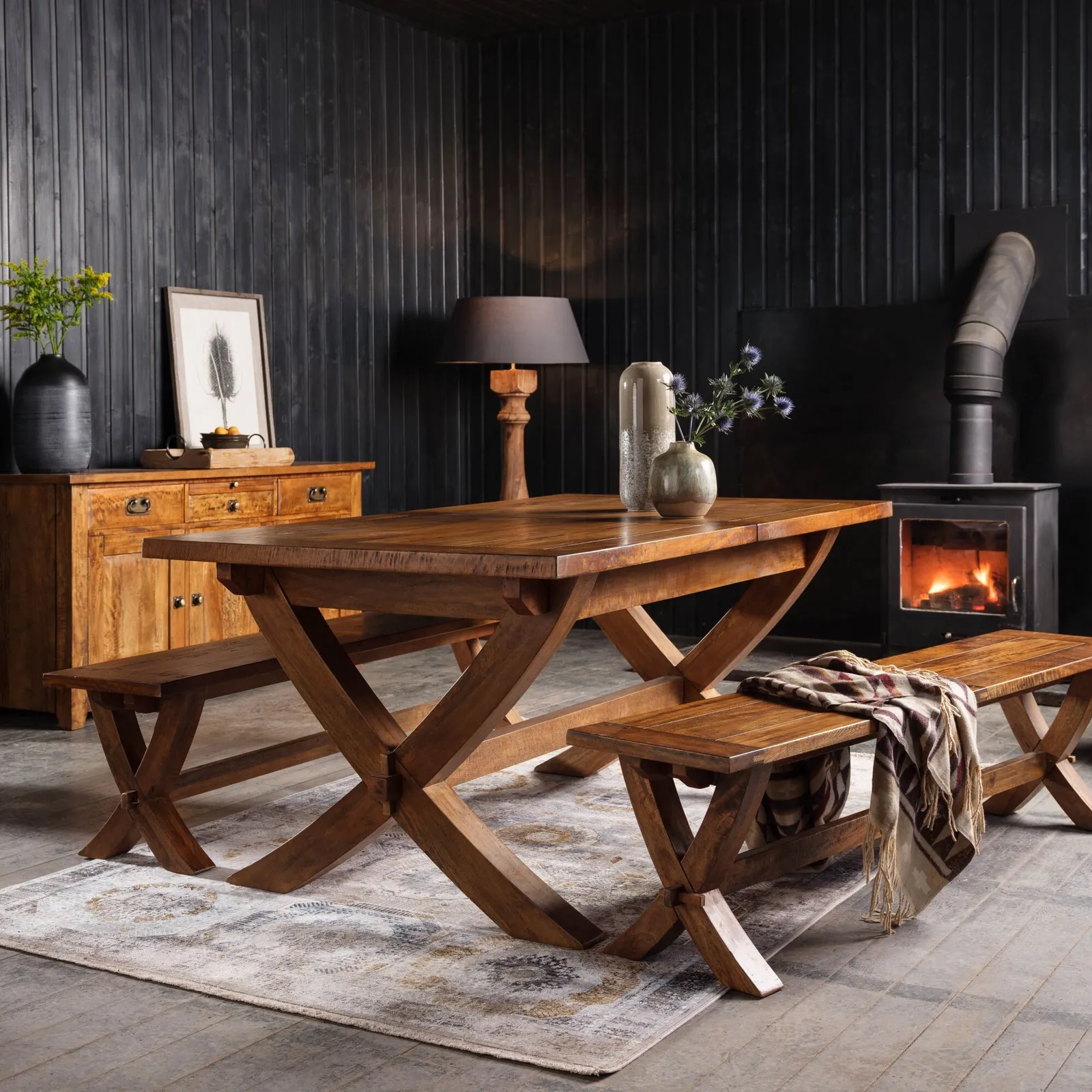 New Frontier X Leg Bench, Mango Wood | Barker & Stonehouse 2