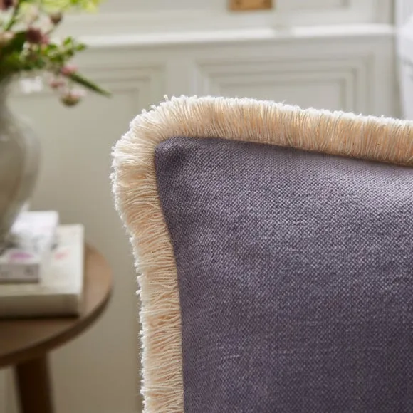 Canvas Fringed Cotton Square Cushion 3