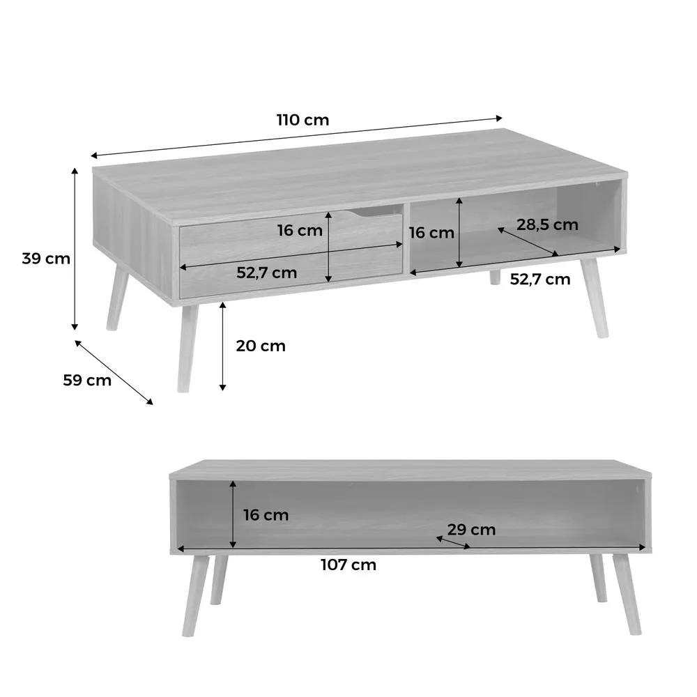 sweeek Vintage Coffee Table In Walnut Wood in Dark Brown 6